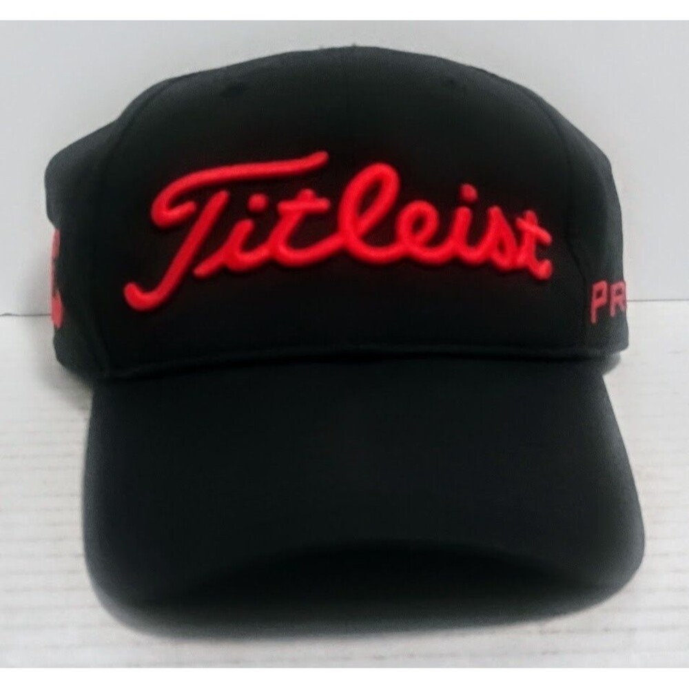 TITLEIST PRO V1 EMBROIDERED ADJUSTABLE STRAPBACK GOLF HAT RED & BLACK